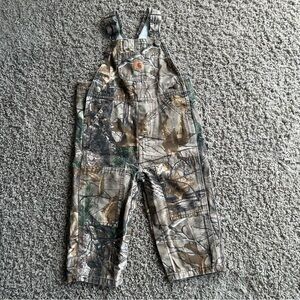 Carhartt Bib Overalls Toddler 18M Camo Realtree Xtra Snap Legs Hunting Cotton